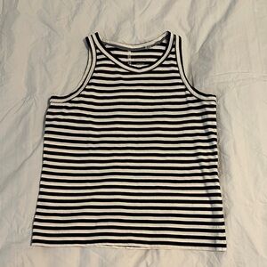 Everlane Black and White Striped Tank Top